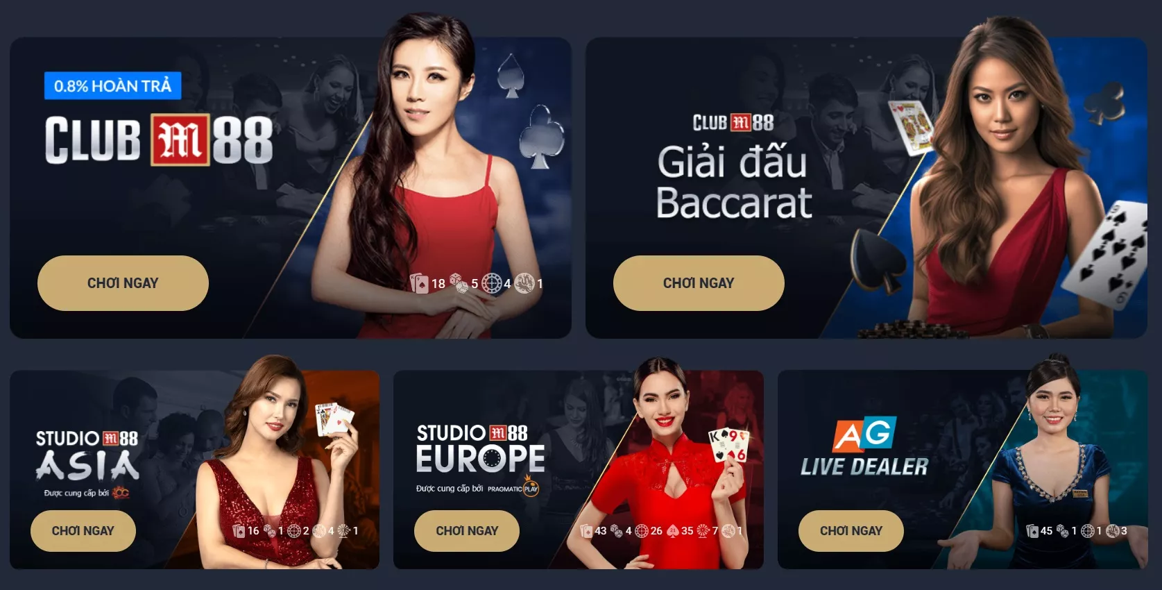 Đánh bạc tại M88 casino